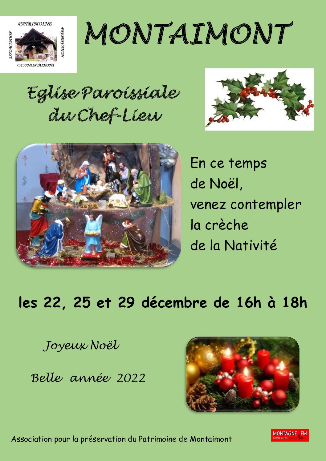 Crèche de Noël à Montaimont par l’association du Patrimoine