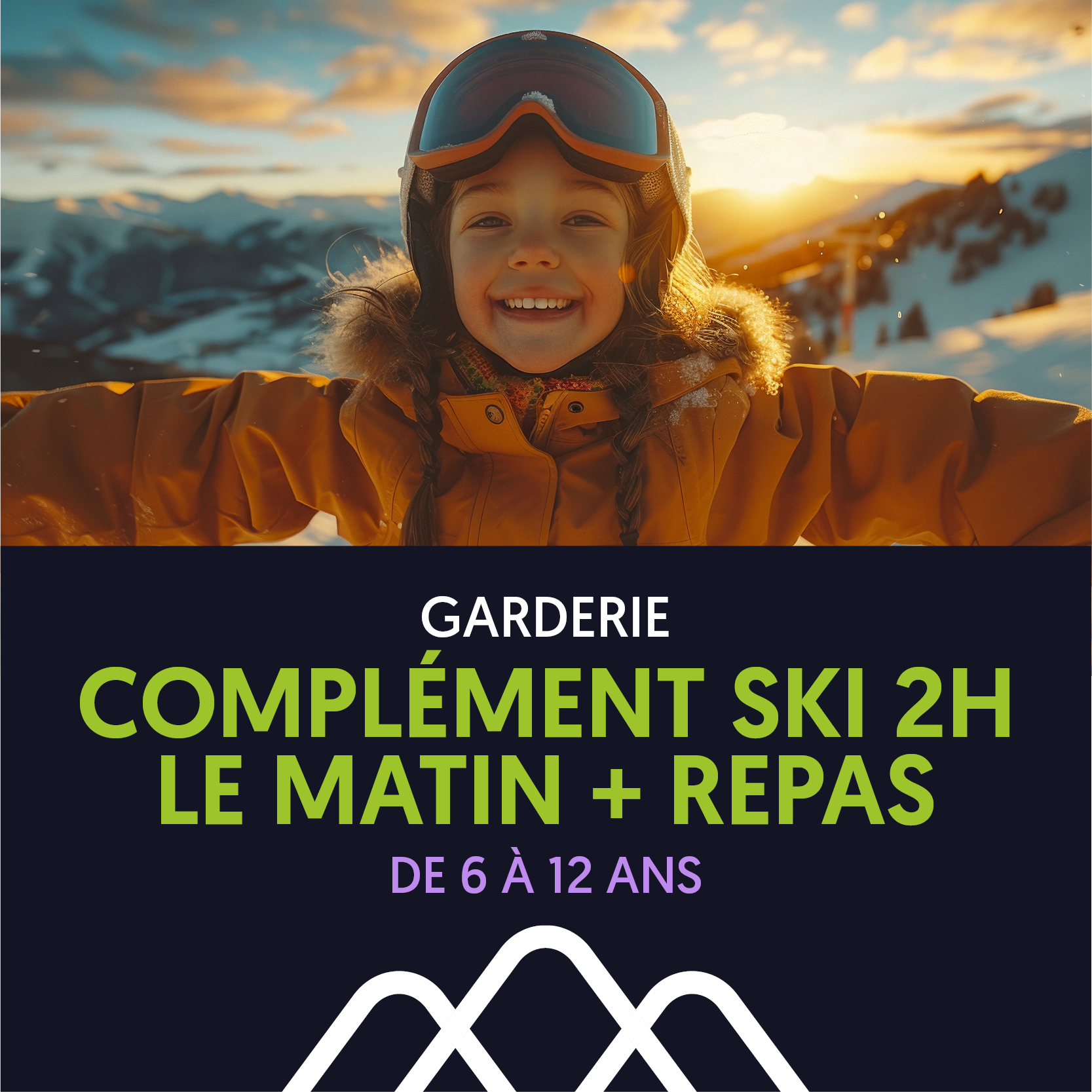 Complément Ski 2h le matin + REPAS / Enfants de 6 à 12 ans