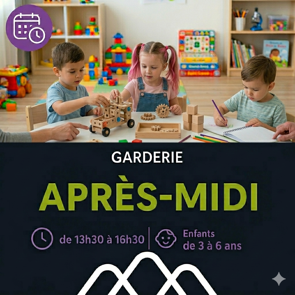 APRÈS-MIDI de 13h30 à 16h30 / Enfants de 3 à 6 ans
